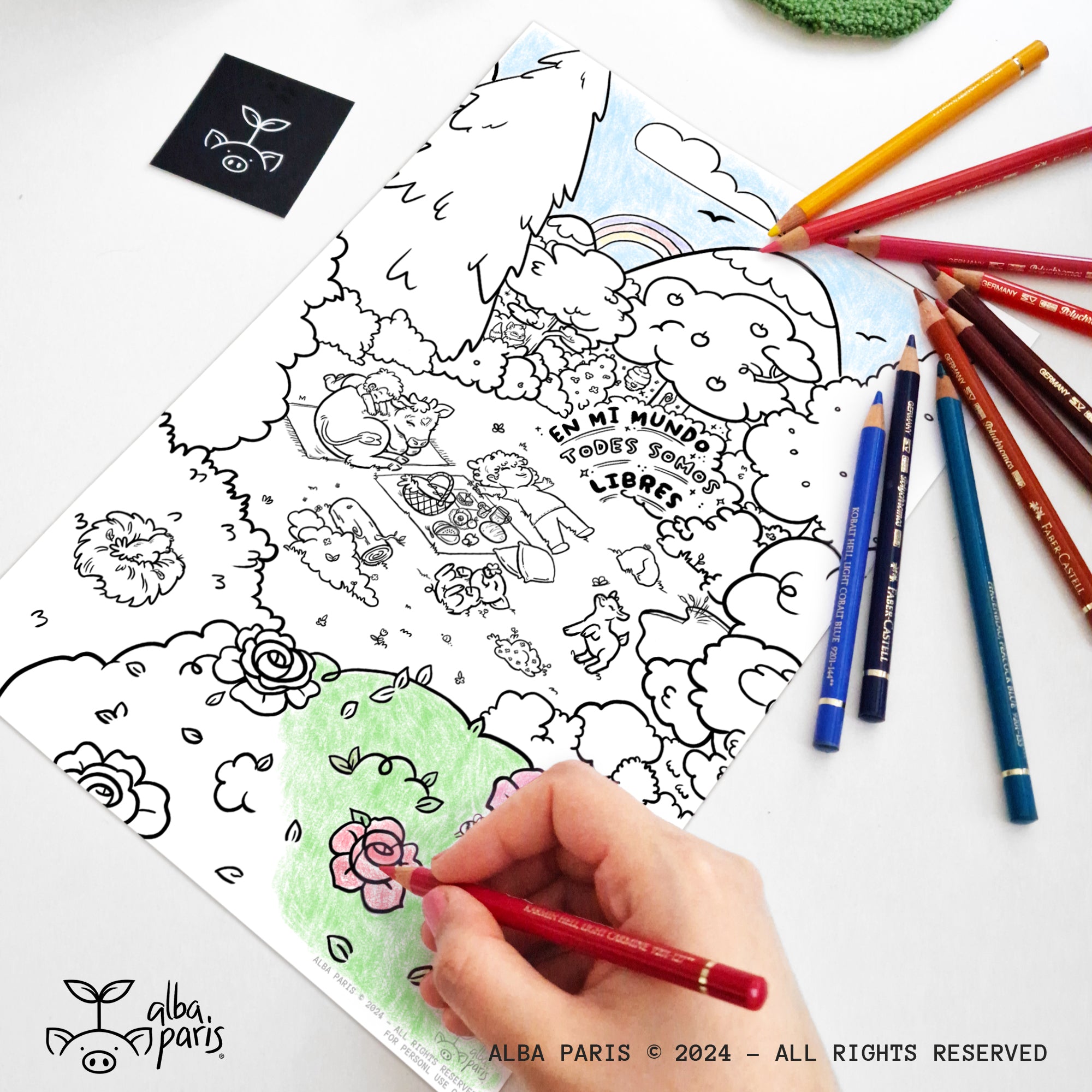 In My World Coloring Page (In English And Spanish)