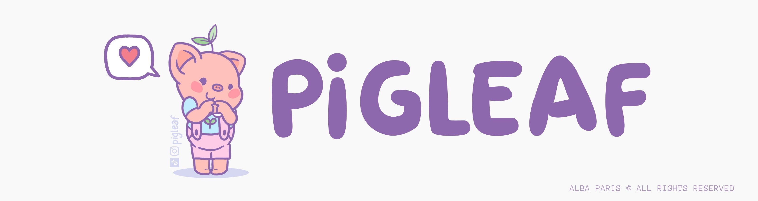 Pigleaf Title - Alba Paris - All Rights Reserved - Cute Pig