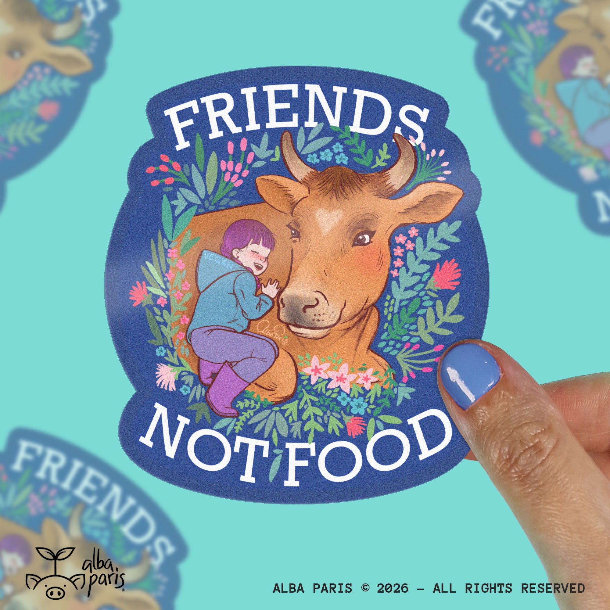 Friends Not Food Classic Sticker