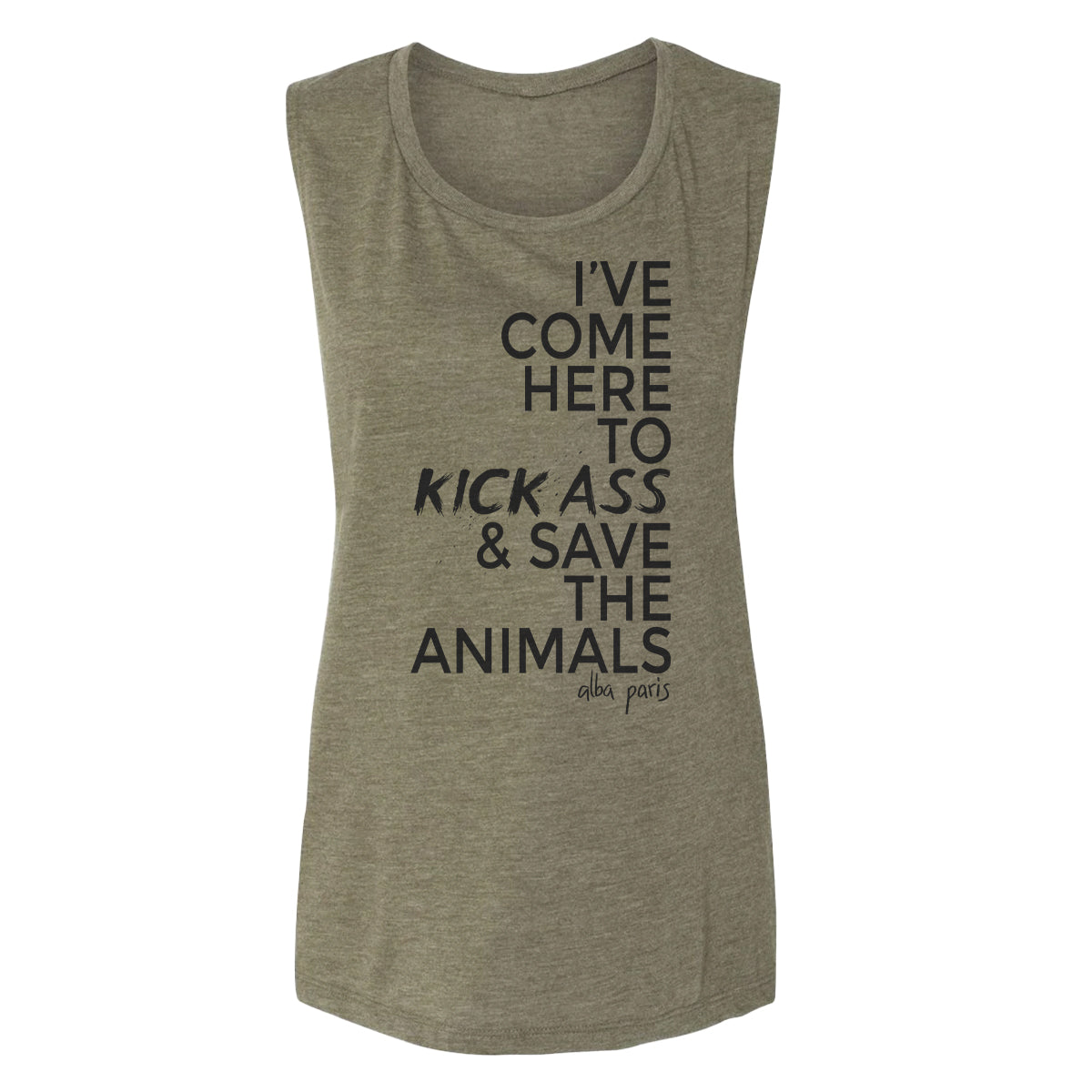 Kick Ass & Save The Animals Women Muscle Tee