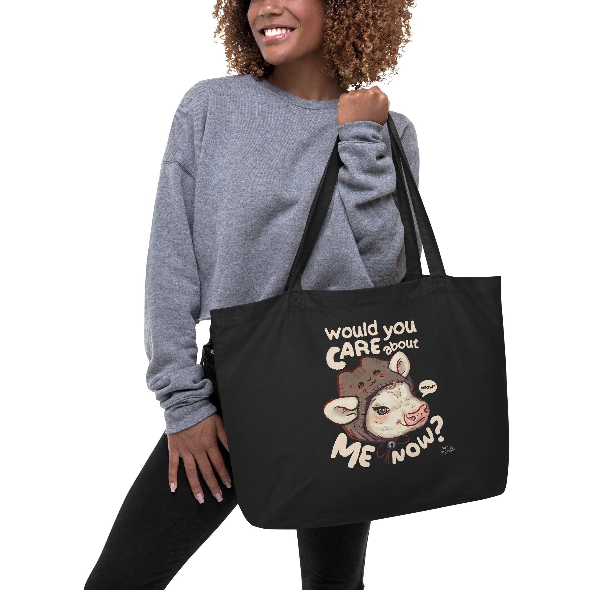 Would You Care About Me Now? Cow Organic Shopping Bag