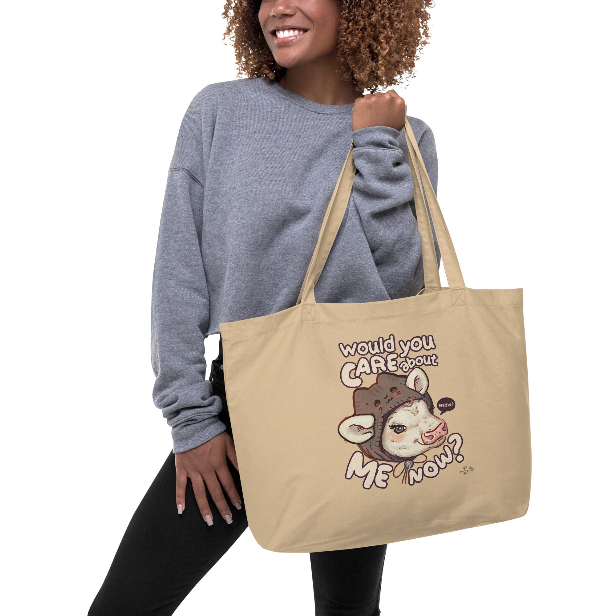 Would You Care About Me Now? Cow Organic Shopping Bag