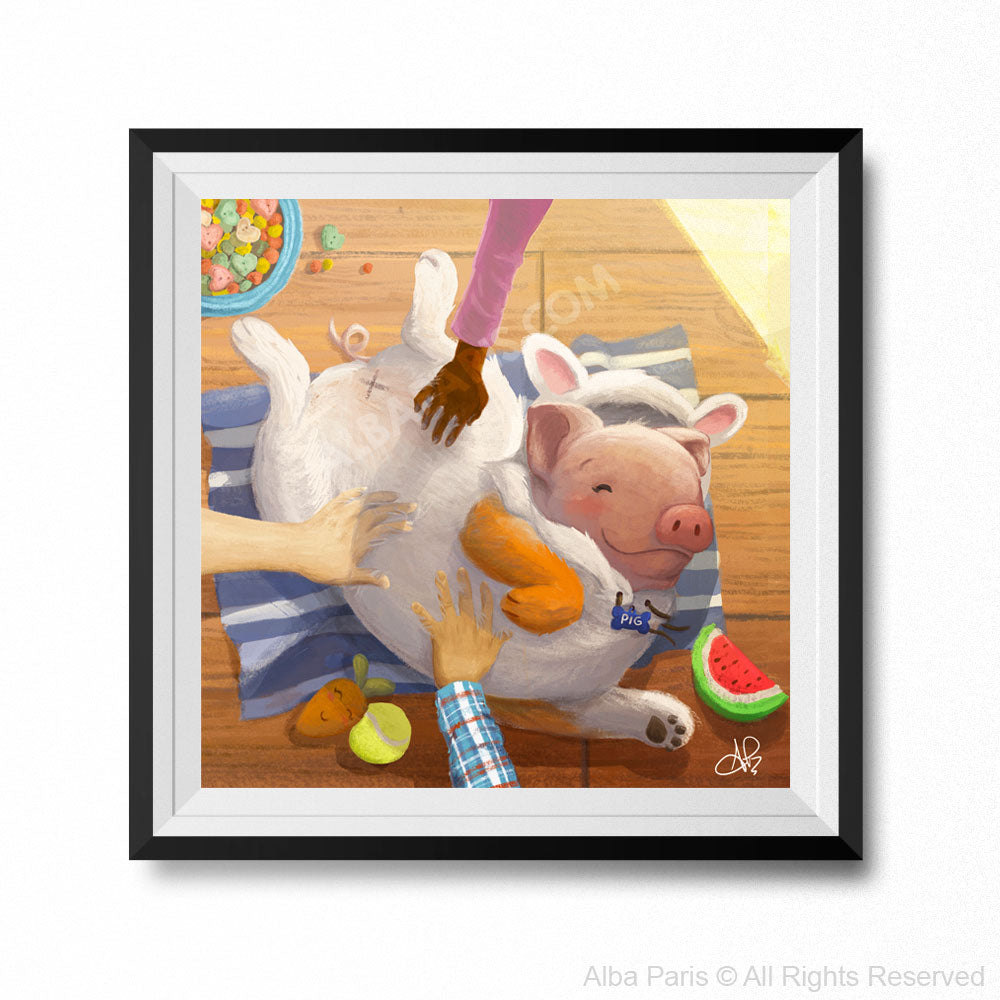 "I Wish I Was a Dog, So I Could Get Cuddles" Art Print