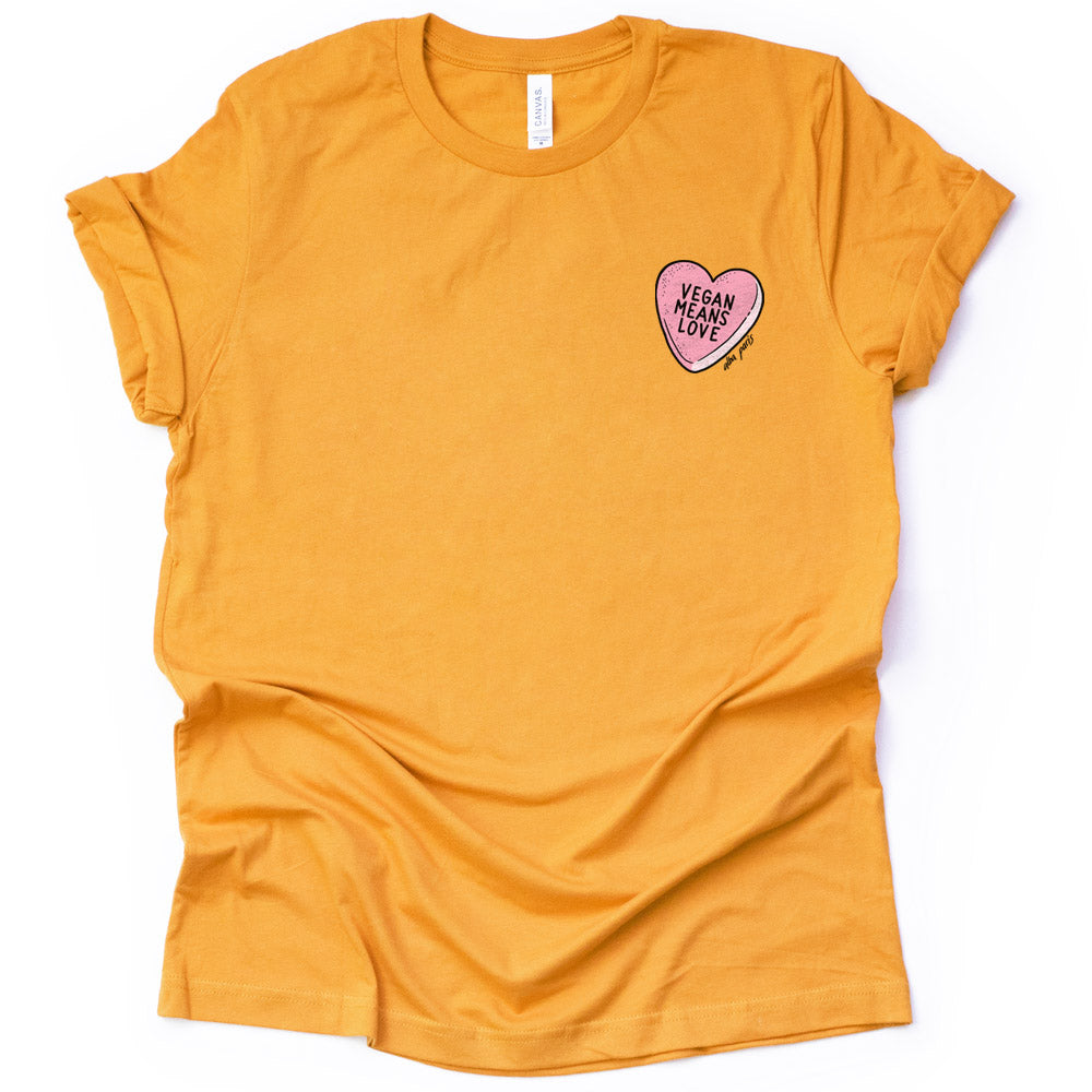 Vegan Means Love (Candy) Unisex Tee