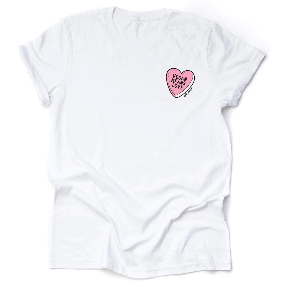 Vegan Means Love (Candy) Unisex Tee