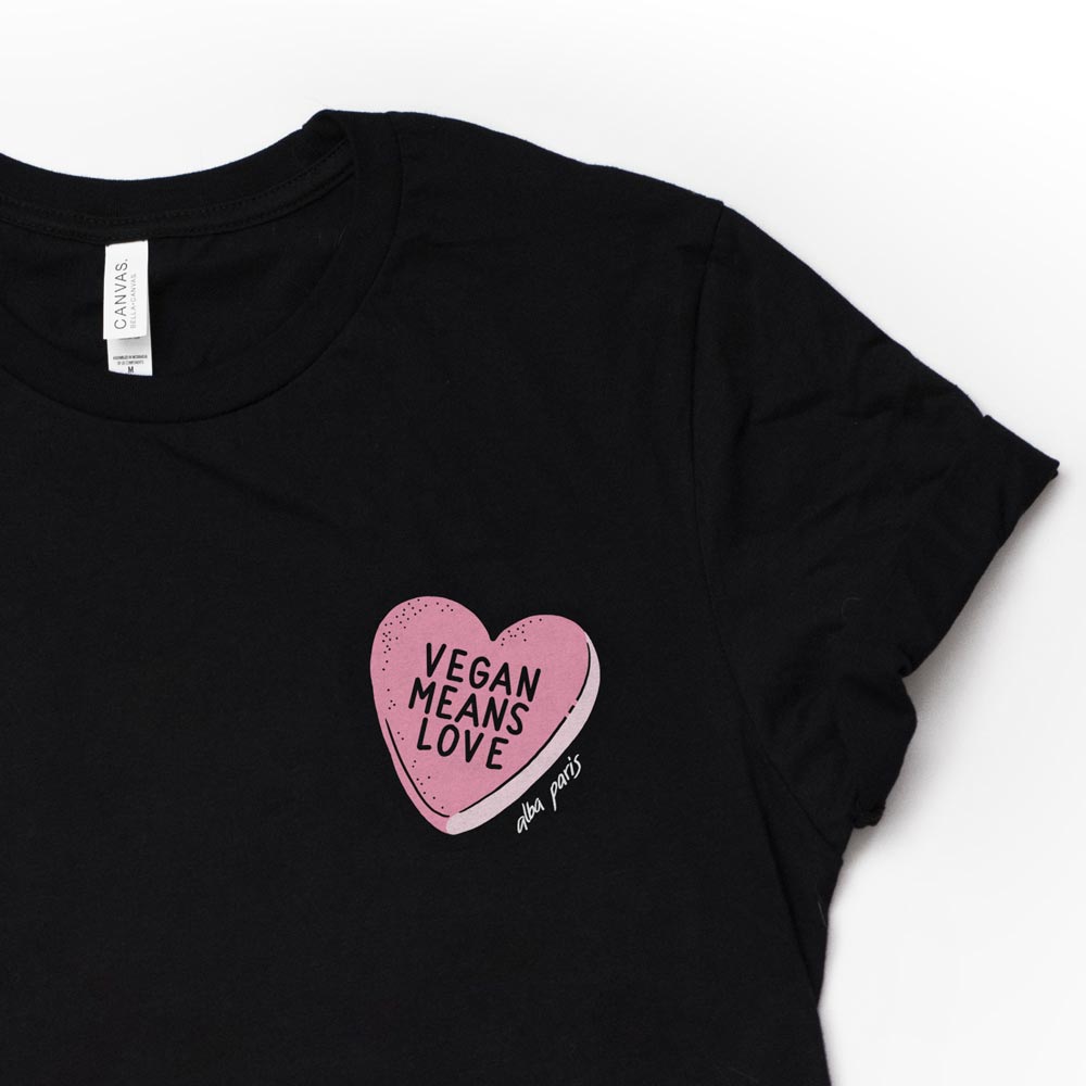 Vegan Means Love (Candy) Unisex Tee