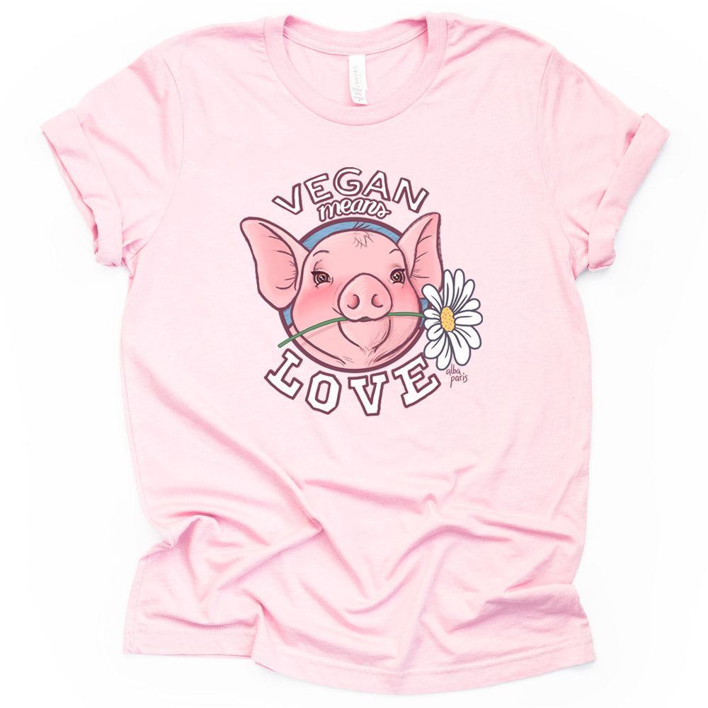 Vegan Means Love Unisex Tee