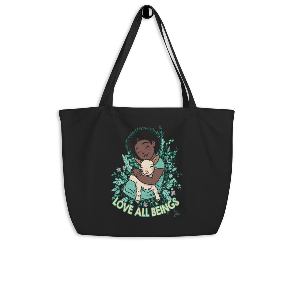 Love All Beings Organic Shopping Bag