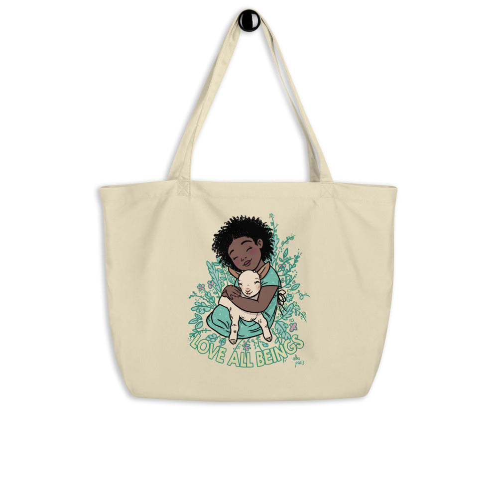 Love All Beings Organic Shopping Bag