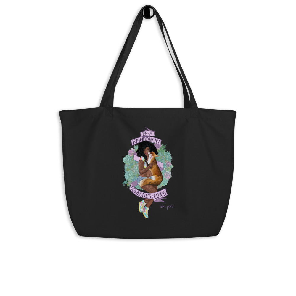 Be A Rainbow In Someone's Cloud Organic Shopping Bag