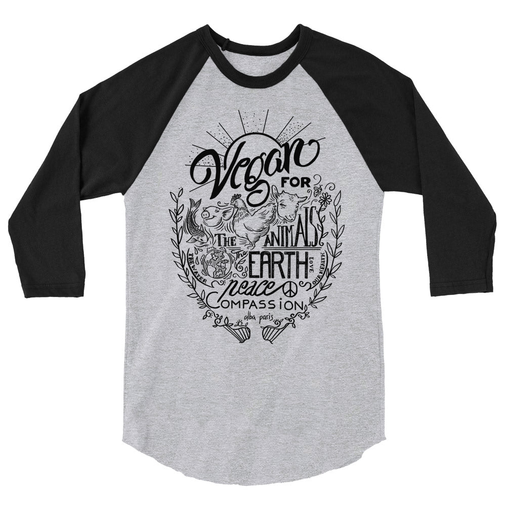 Vegan For Everything Unisex Baseball Tee