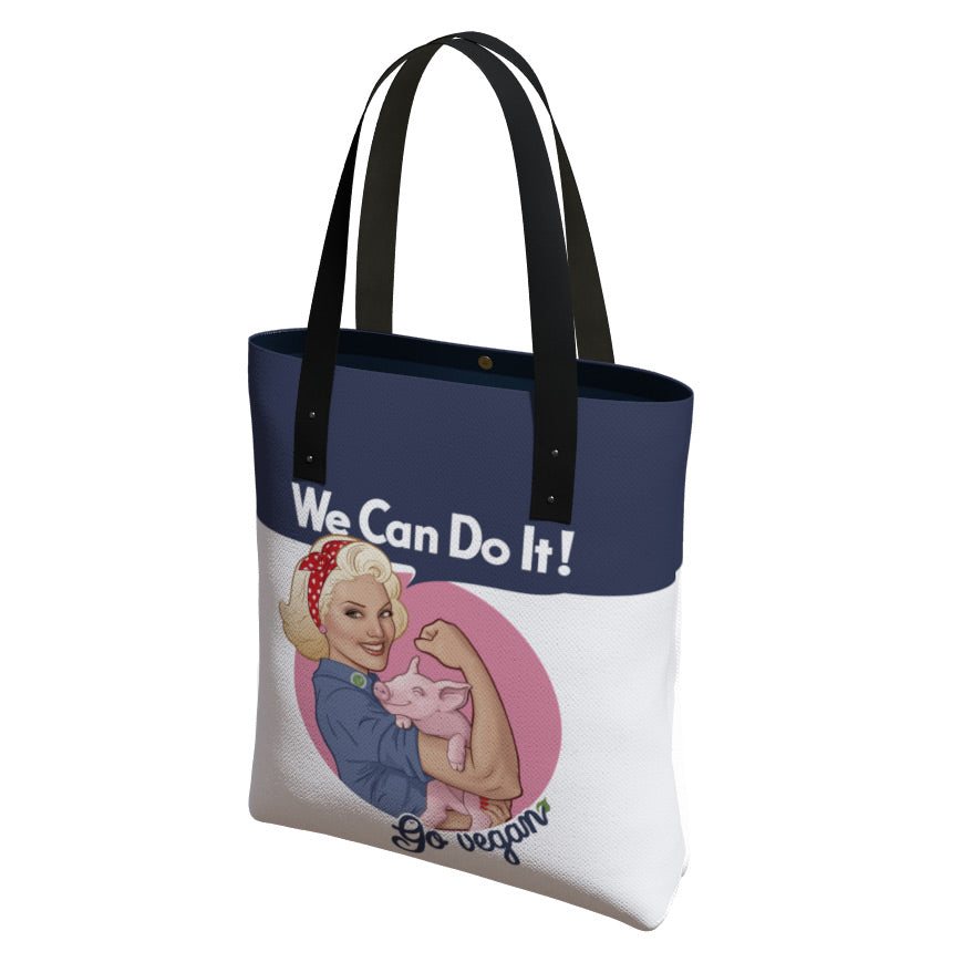 We Can Do It! Go Vegan Premium Tote Bag