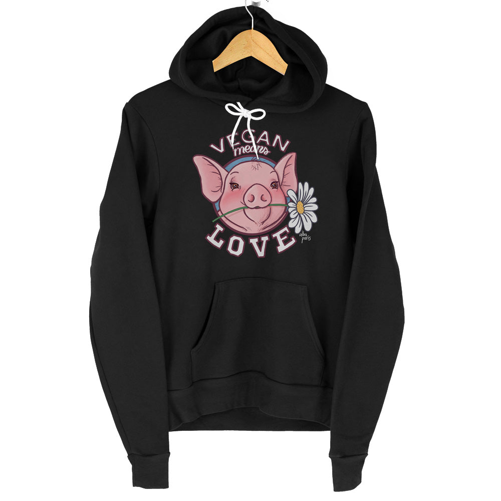 Vegan means Love Unisex Pullover Hoodie