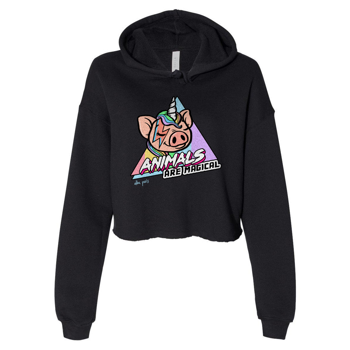 Animals Are Magical Fleece Crop Hoodie