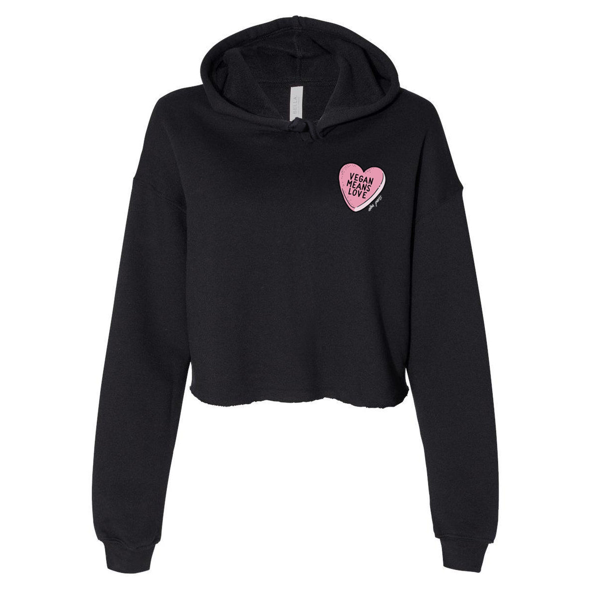 Vegan Means Love (Candy) Crop Hoodie