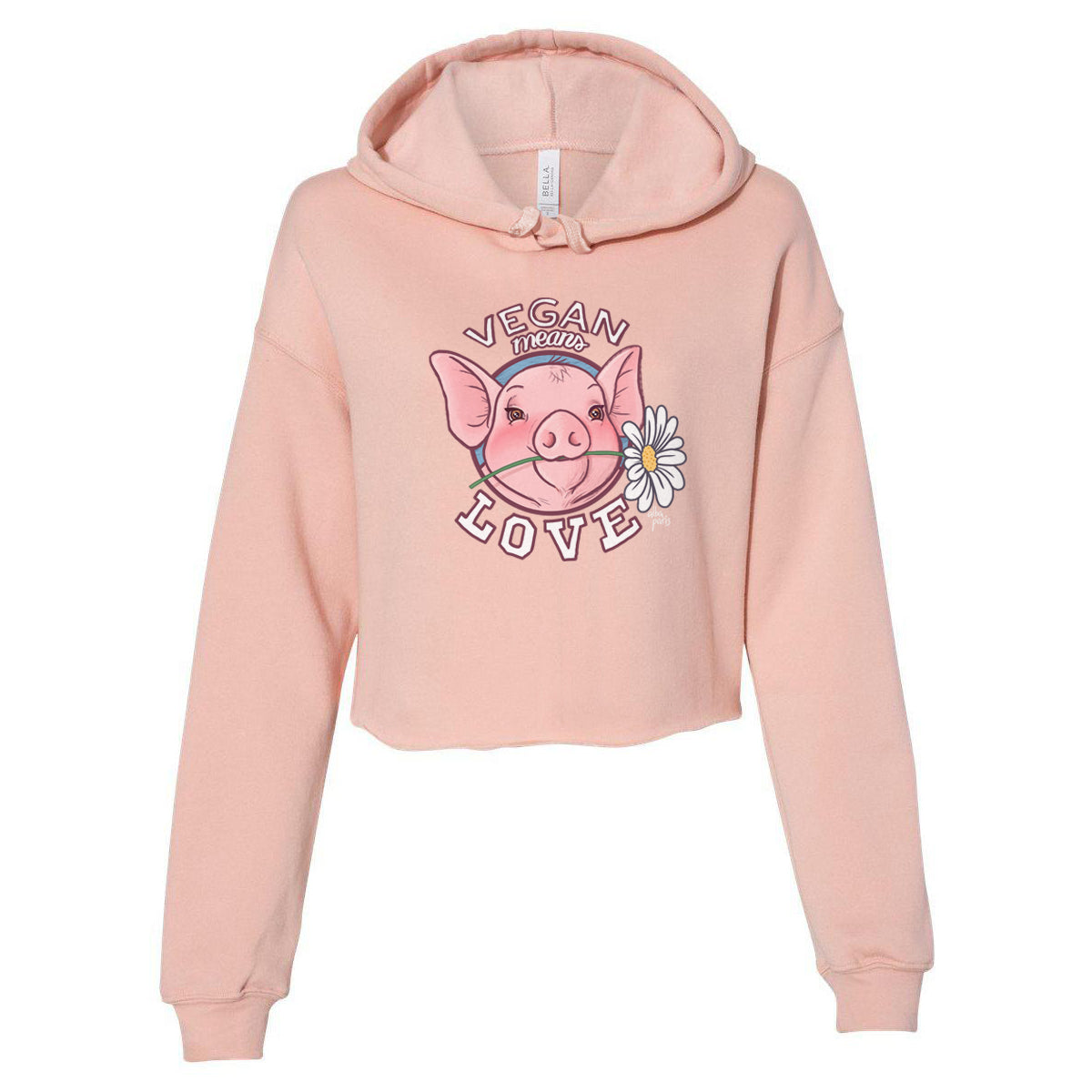 Vegan means Love Crop Hoodie