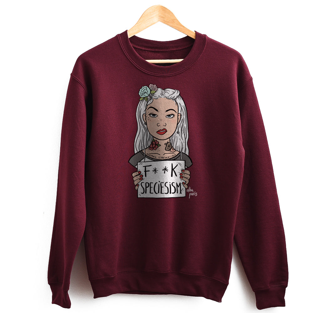 F**k Speciesism Unisex Crewneck Sweatshirt