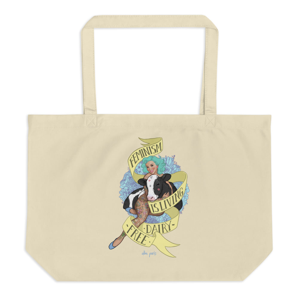 Feminism is Living Dairy-Free Organic Shopping Bag