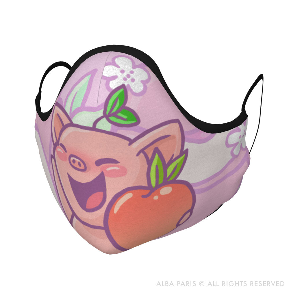 PIGLEAF Peachy Face Covering With Filter Pocket