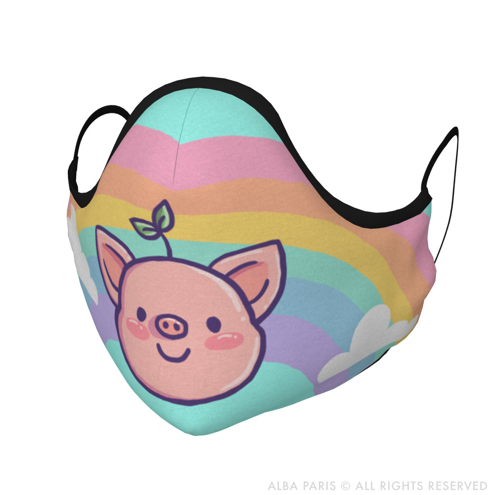PIGLEAF Rainbow Face Covering With Filter Pocket