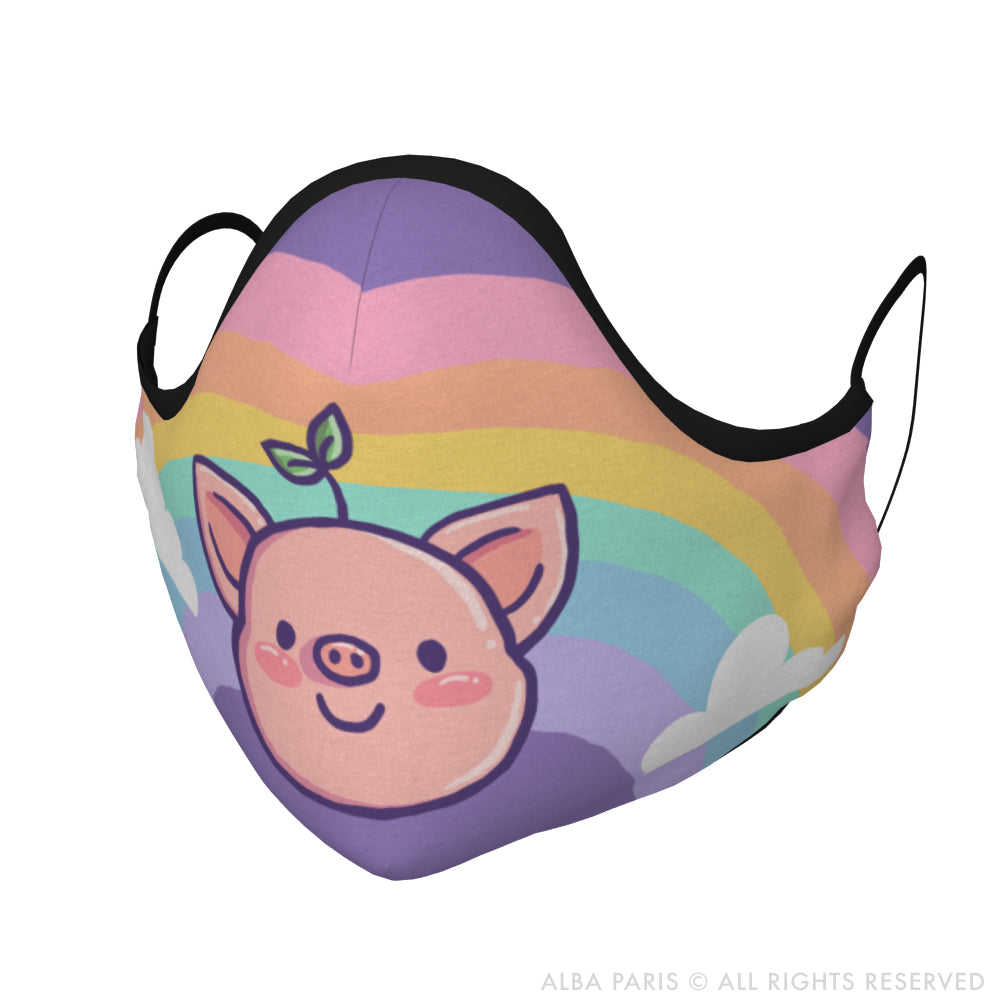 PIGLEAF Rainbow Face Covering With Filter Pocket