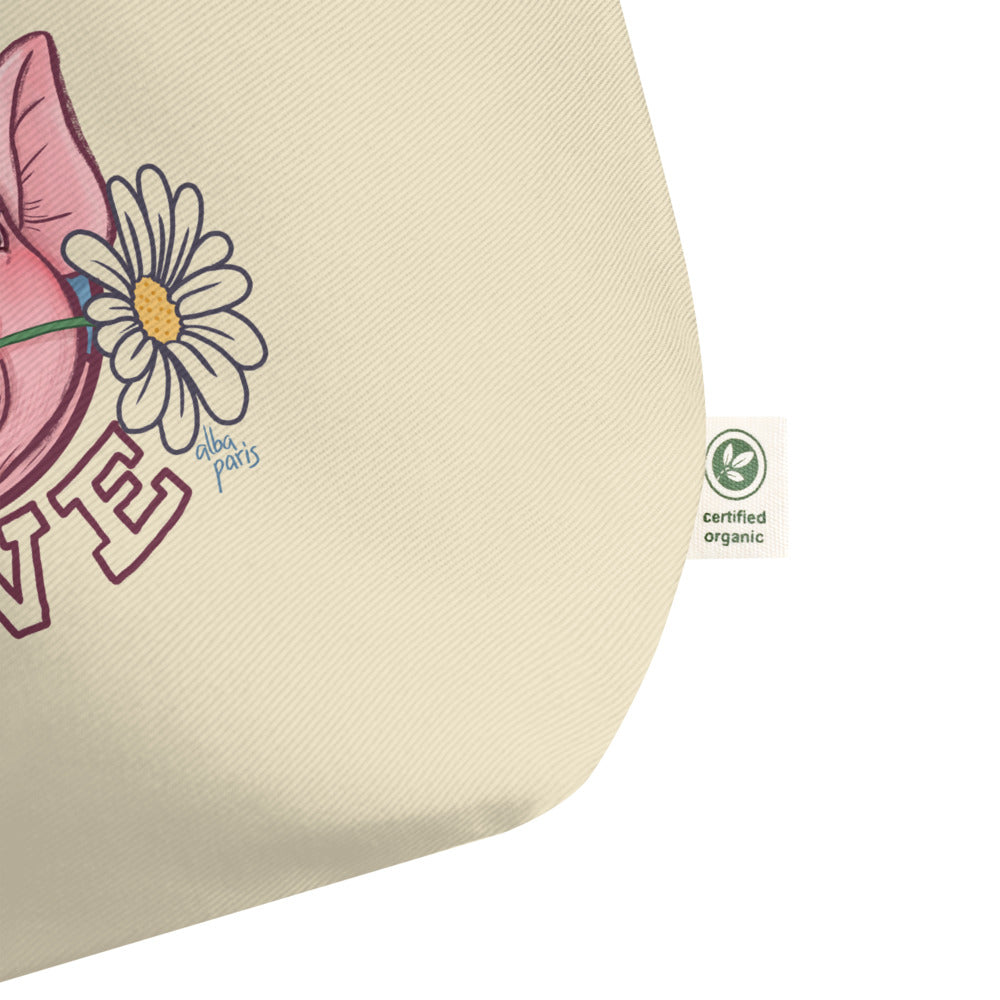 Vegan Means Love Organic Shopping Bag