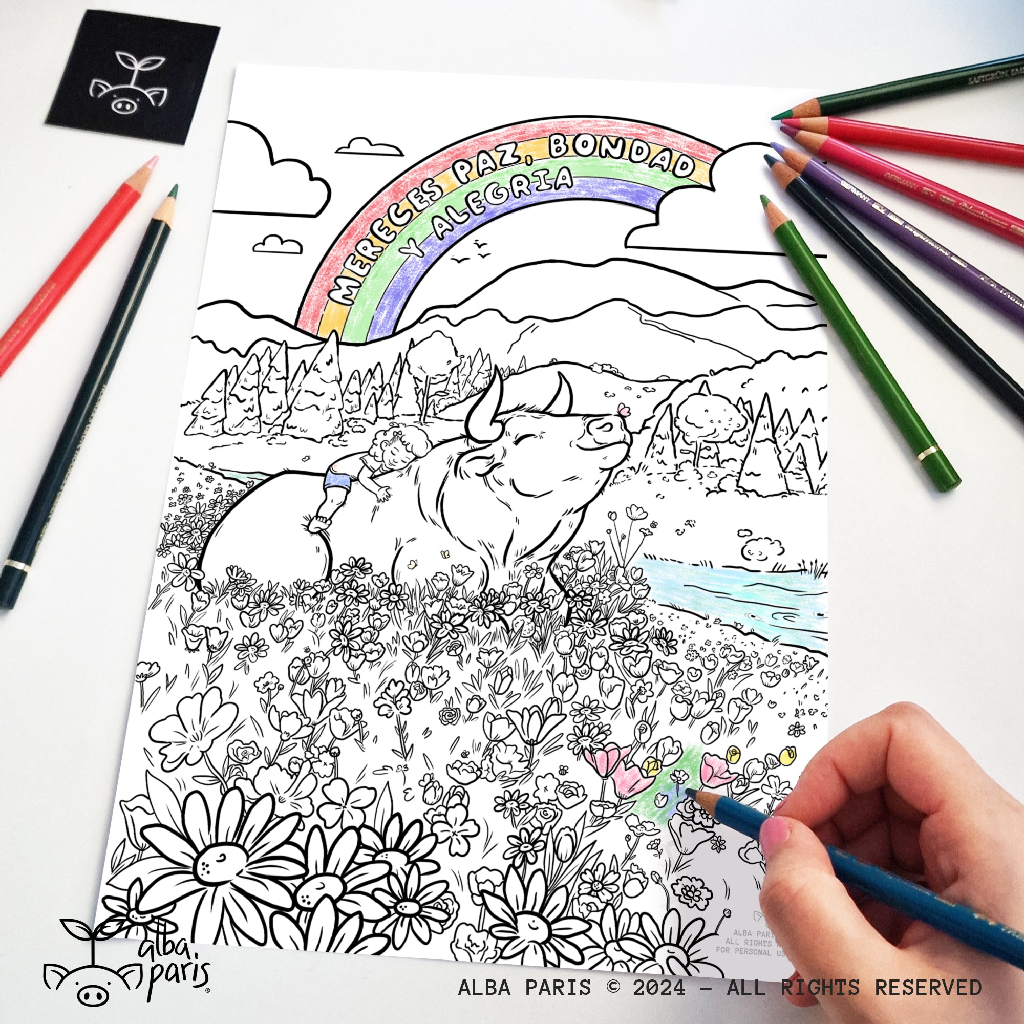 You Deserve Peace - Ban Bullfighting/Rodeos - Coloring Page (In English And Spanish)