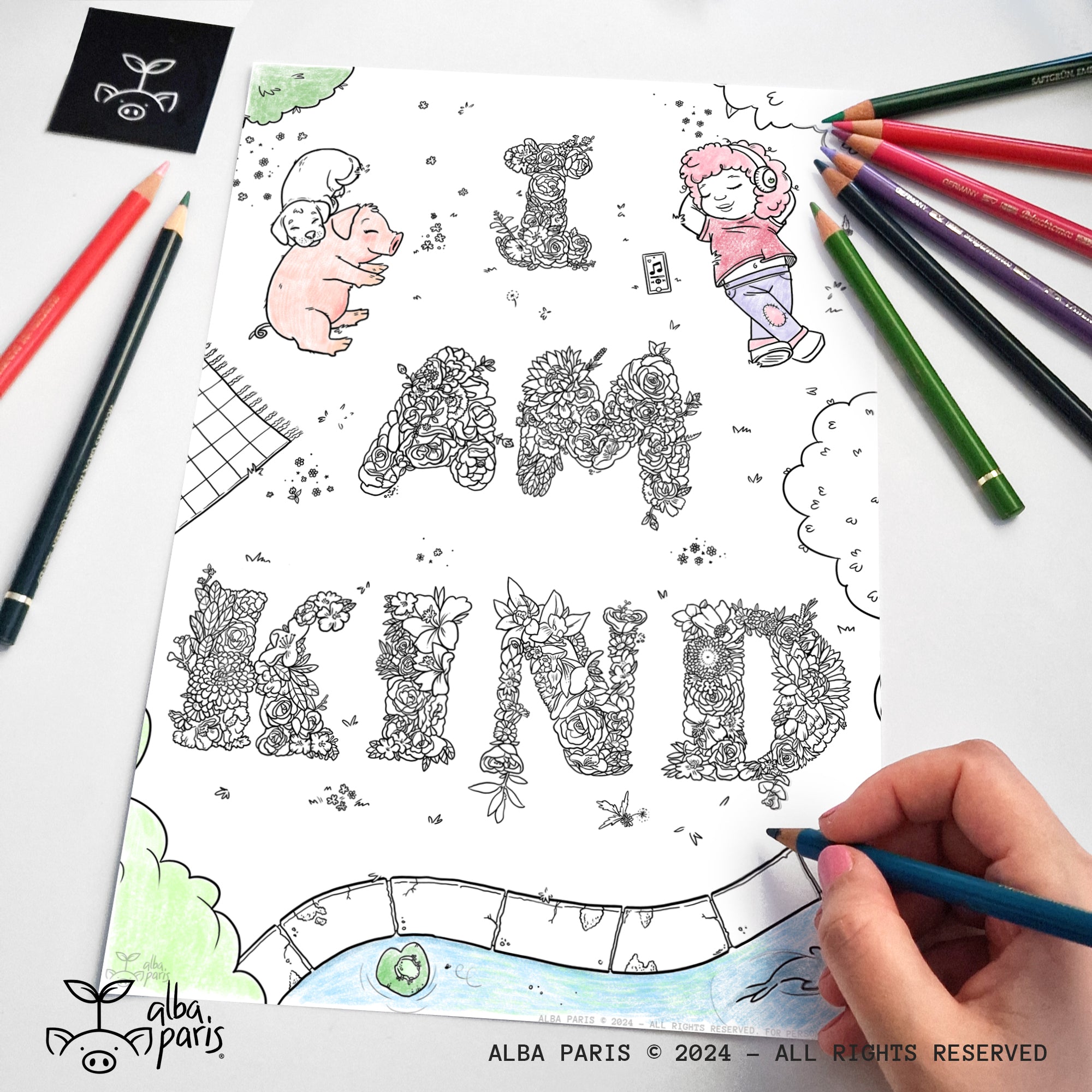 I Am Kind Coloring Page