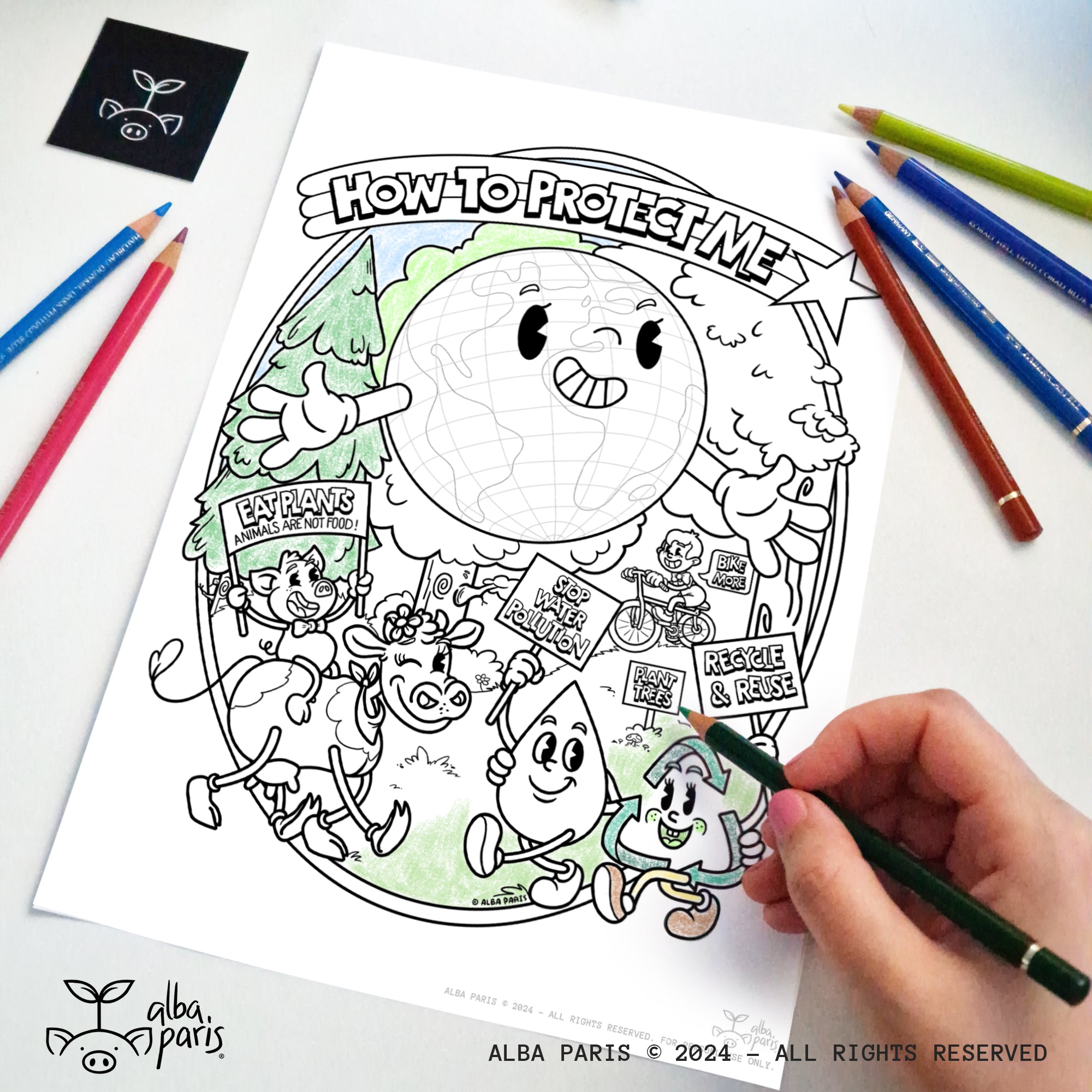 Protect The Earth Coloring Page