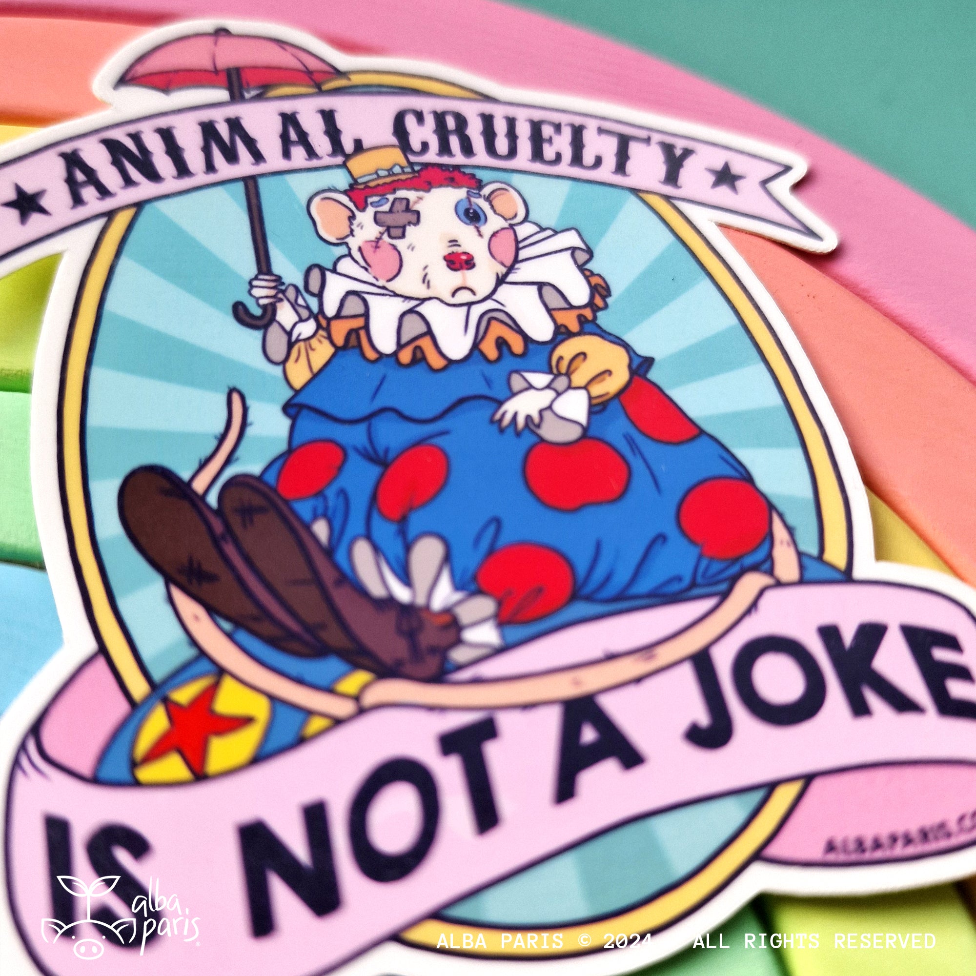Animal Cruelty is Not a Joke Rat Sticker