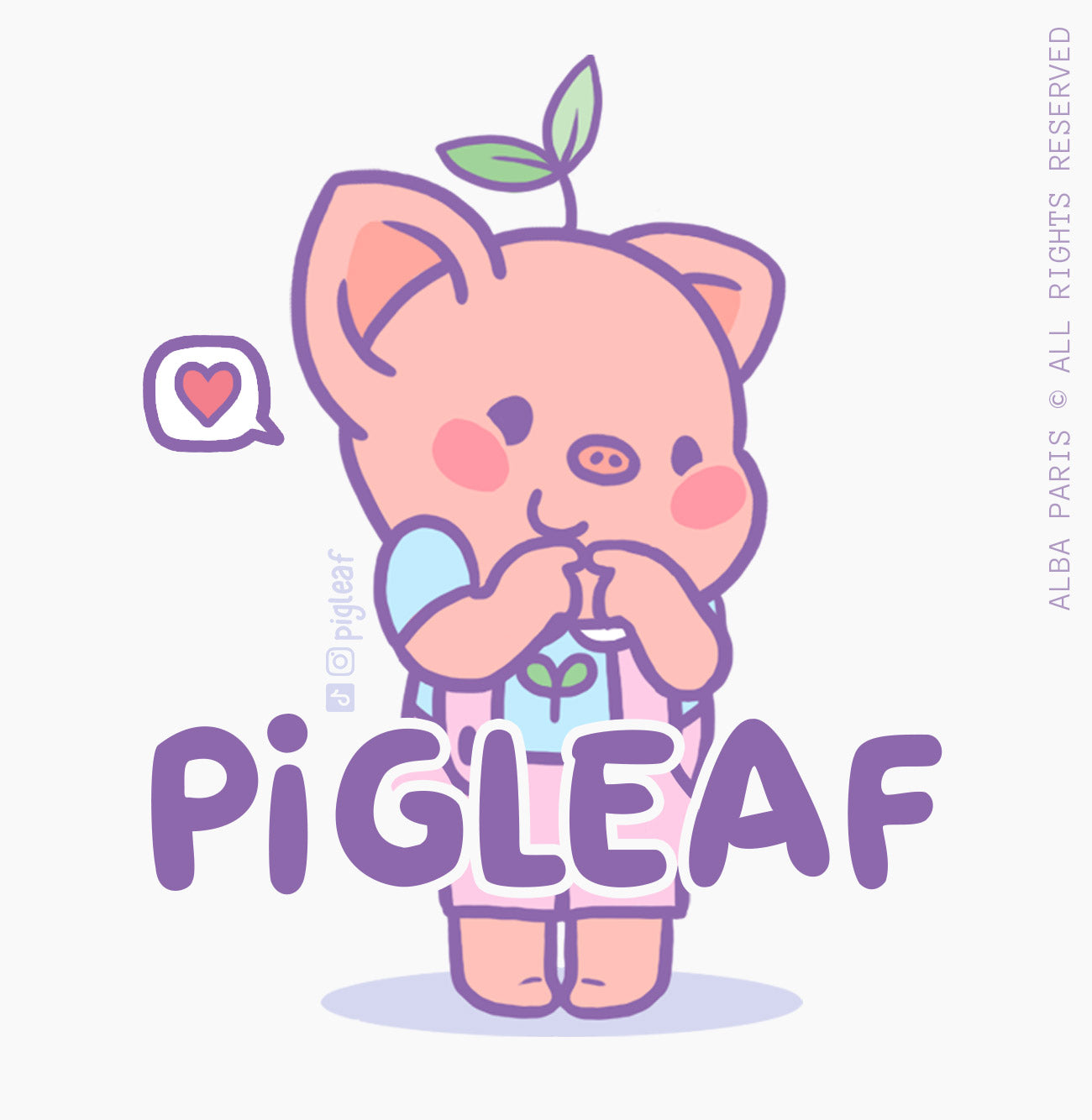 Pigleaf Title - Alba Paris - All Rights Reserved - Cute Pig