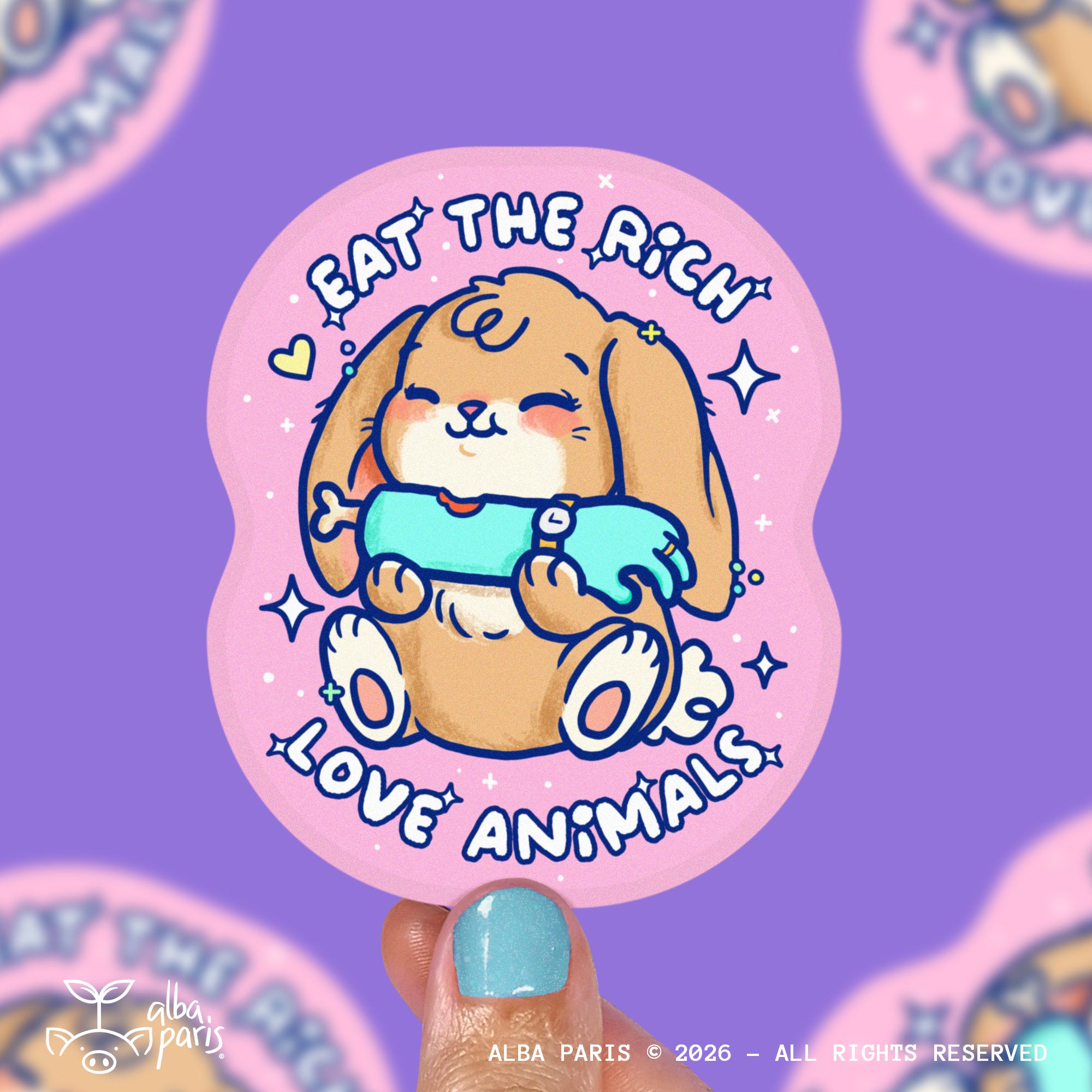 Eat The Rich Love Animals Sticker