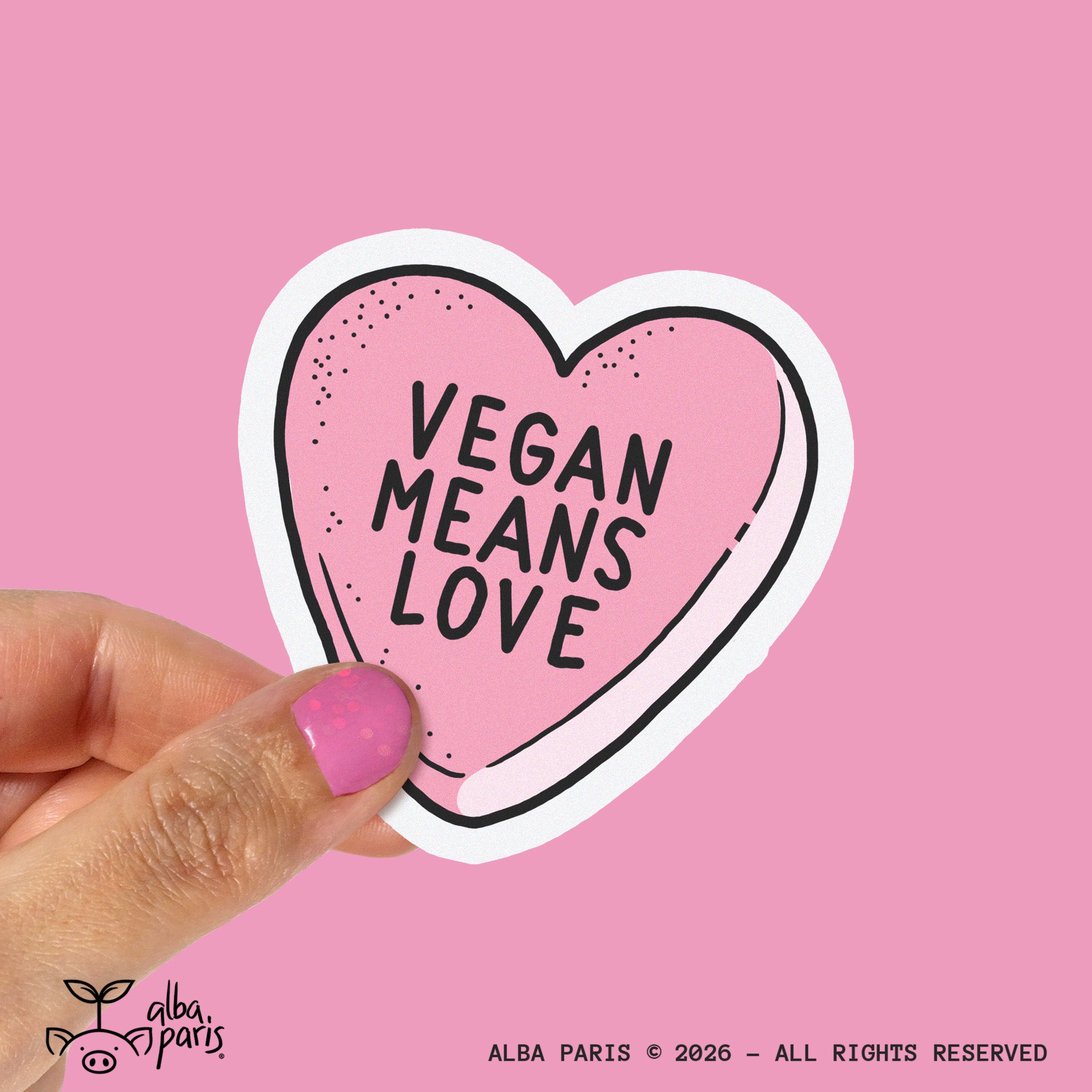 Vegan Means Love (Candy) Sticker
