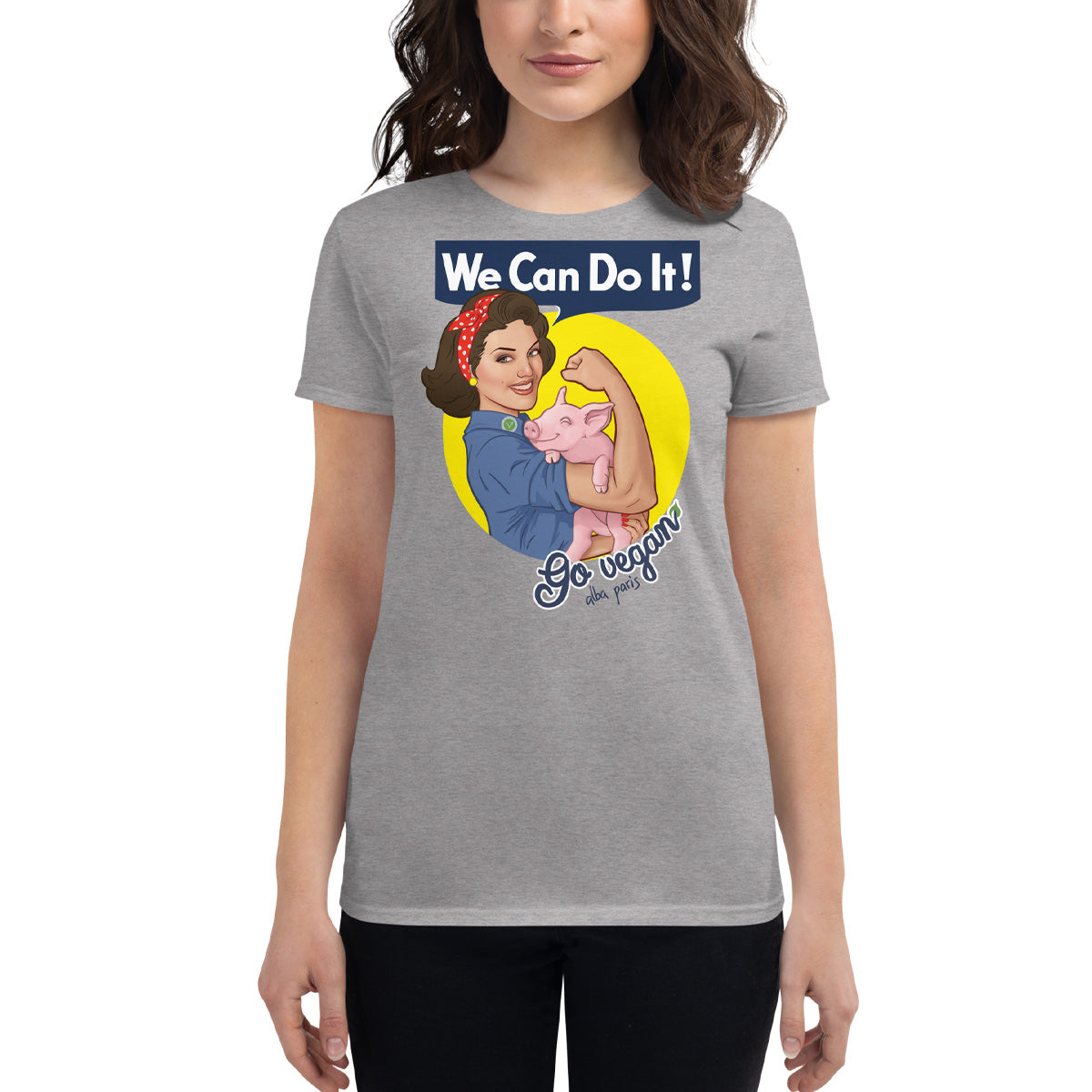 We Can Do It, Go Vegan! Fitted Tee