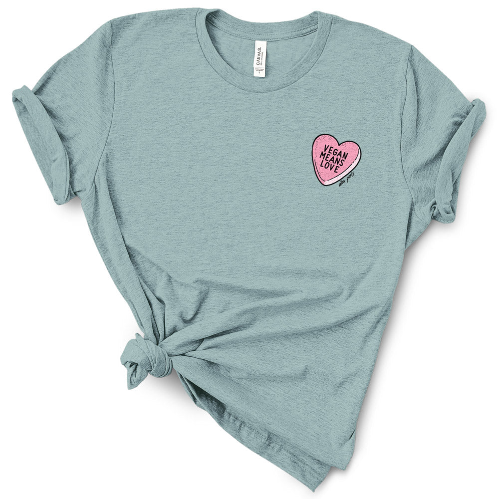 Vegan Means Love (Candy) Unisex Tee