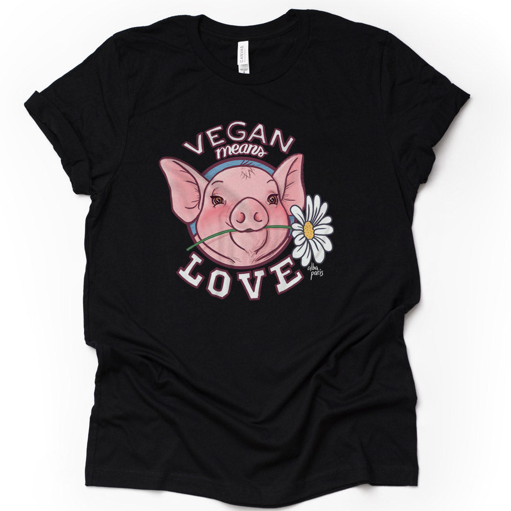 Vegan Means Love Unisex Tee