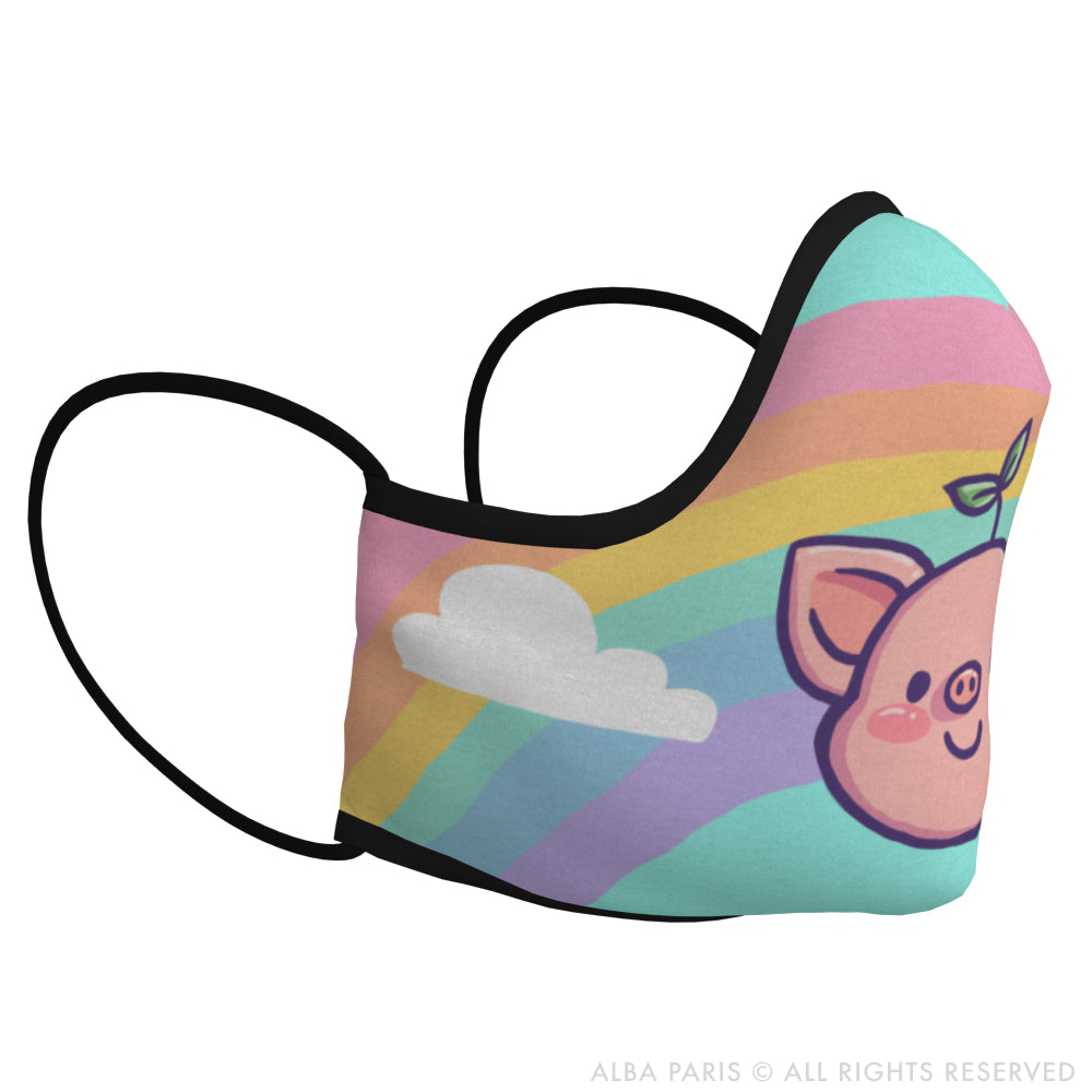 PIGLEAF Rainbow Face Covering With Filter Pocket