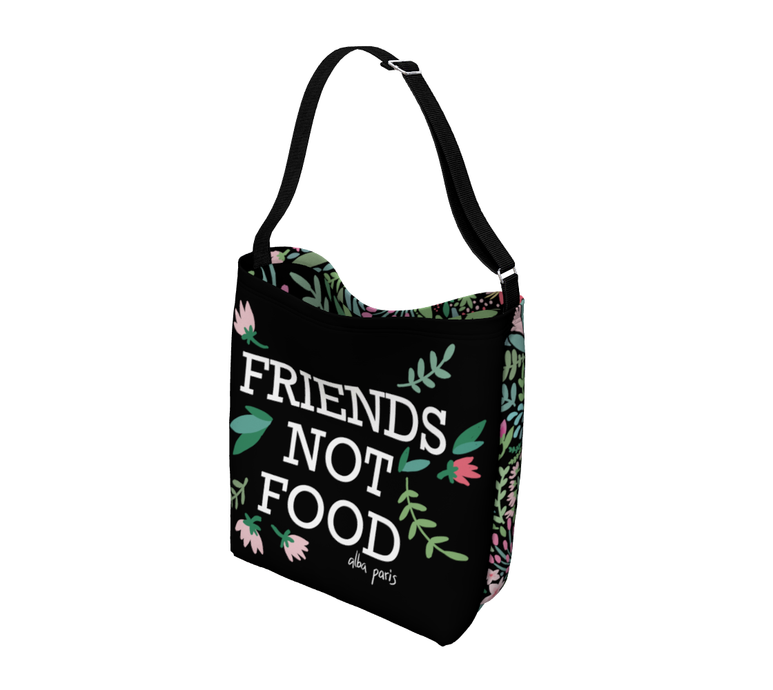 Friends Not Food Adjustable Shoulder Bag