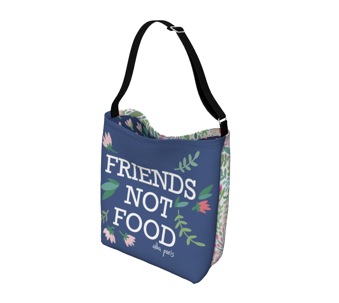 Friends Not Food Adjustable Shoulder Bag